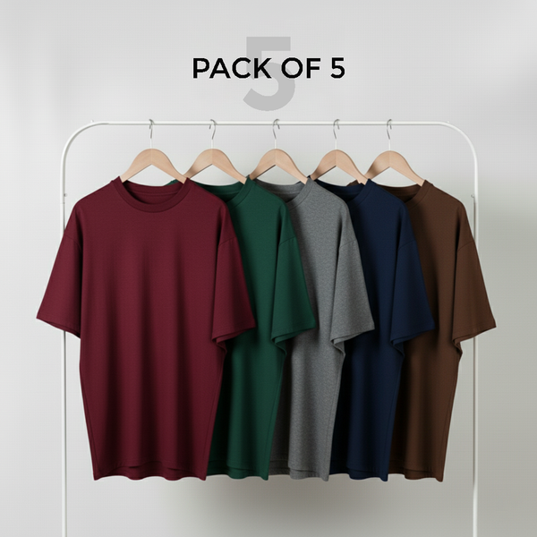 Pack of 5 Drop Shoulder Tees