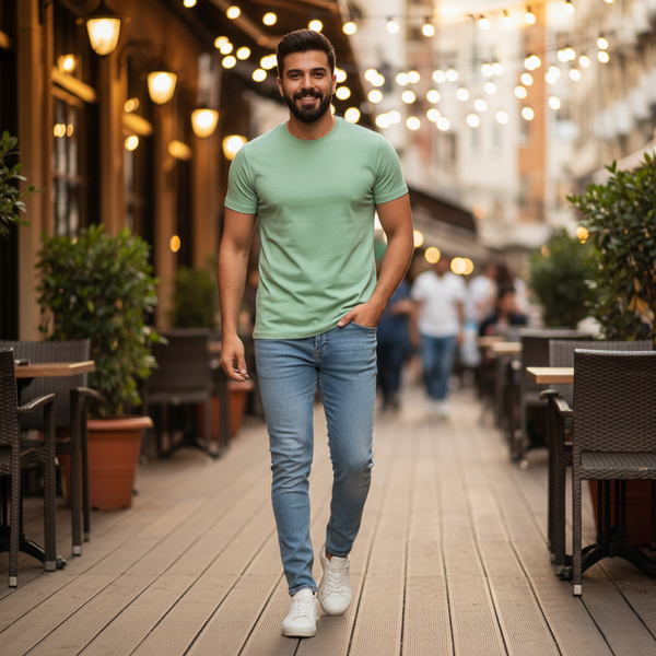 Men Plain Tee - Green