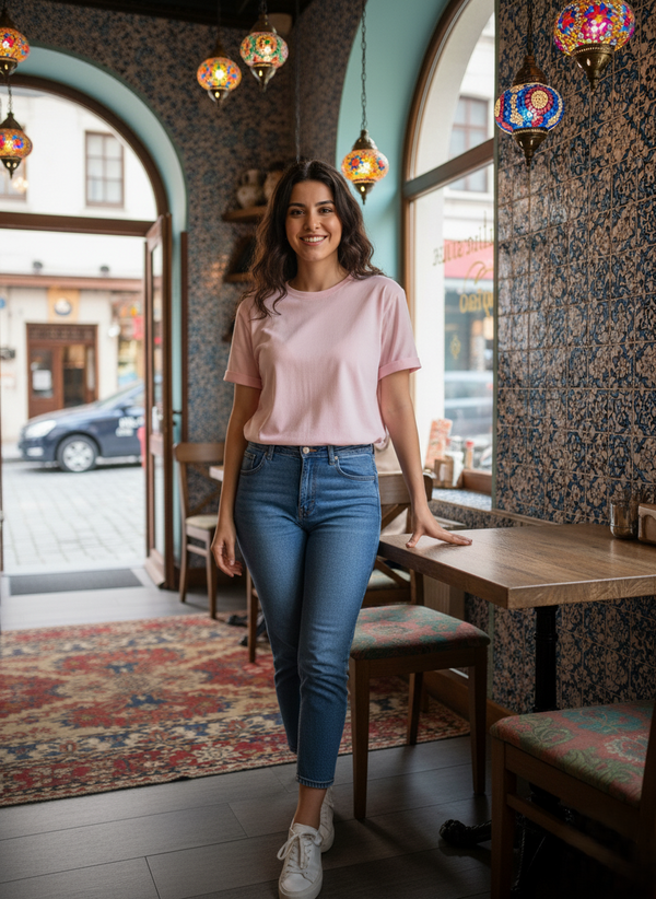 Women Plain Tee - Light Pink
